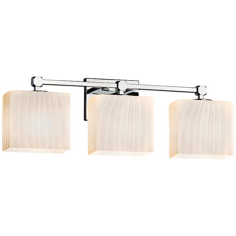 Image 1 Justice Design Fusion Tetra 23 1/2" Polished Chrome 3-Light Bath Light