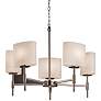 Justice Design Fusion Union 23 1/2" Nickel and Opal 5-Light Chandelier