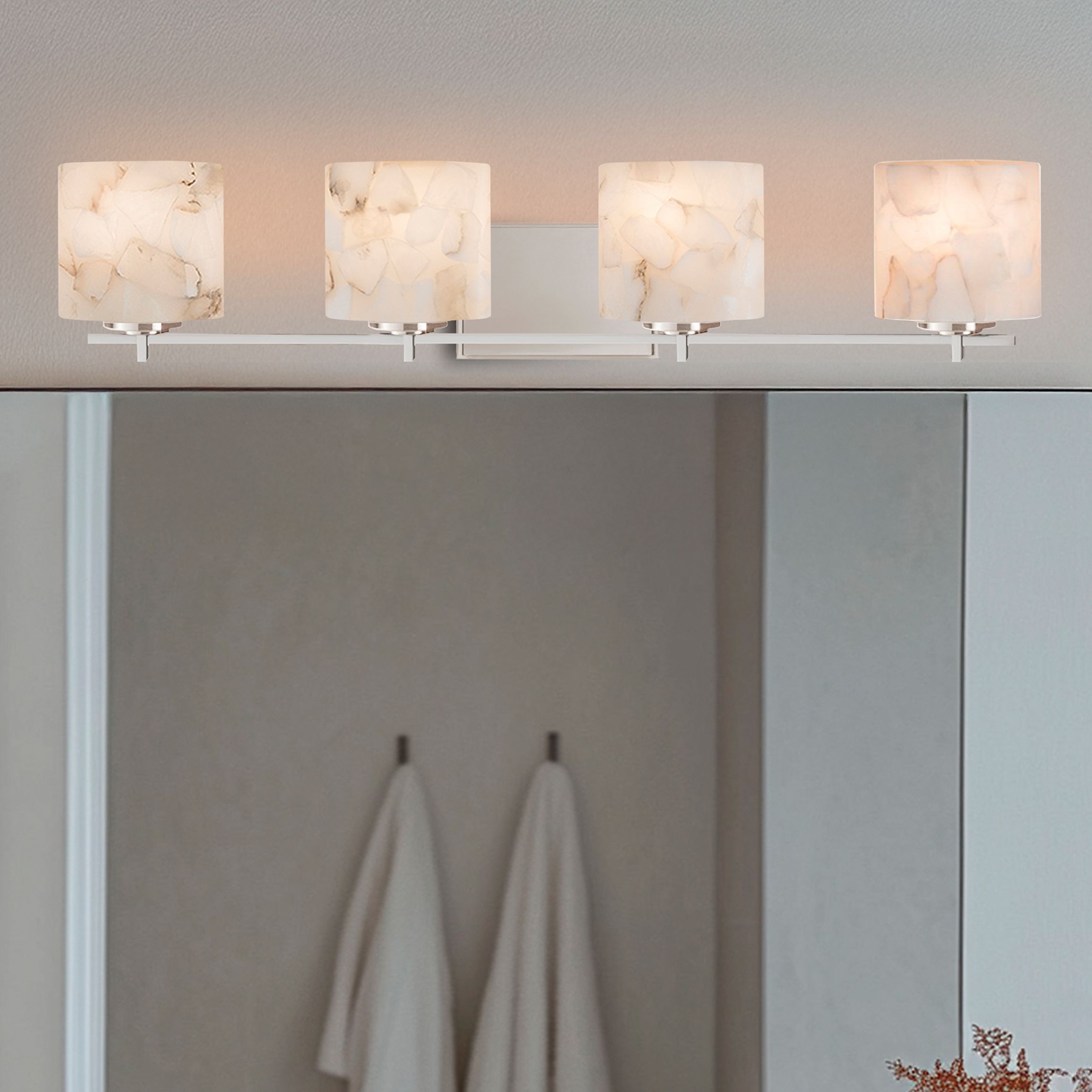 Justice Design Group Alabaster Rocks! Brushed Nickel Collection