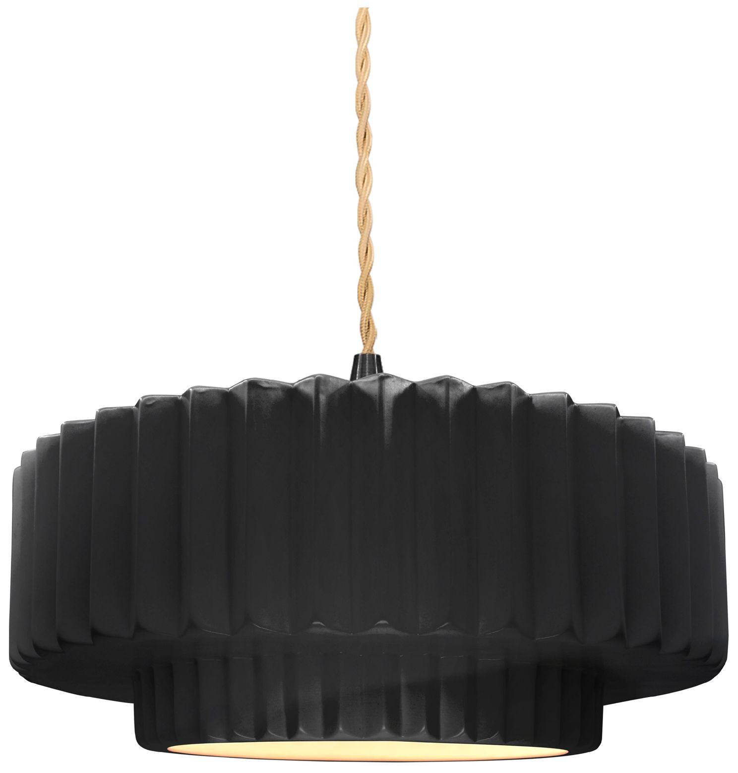 Justice Design Group Radiance Pleated Tier Black Collection