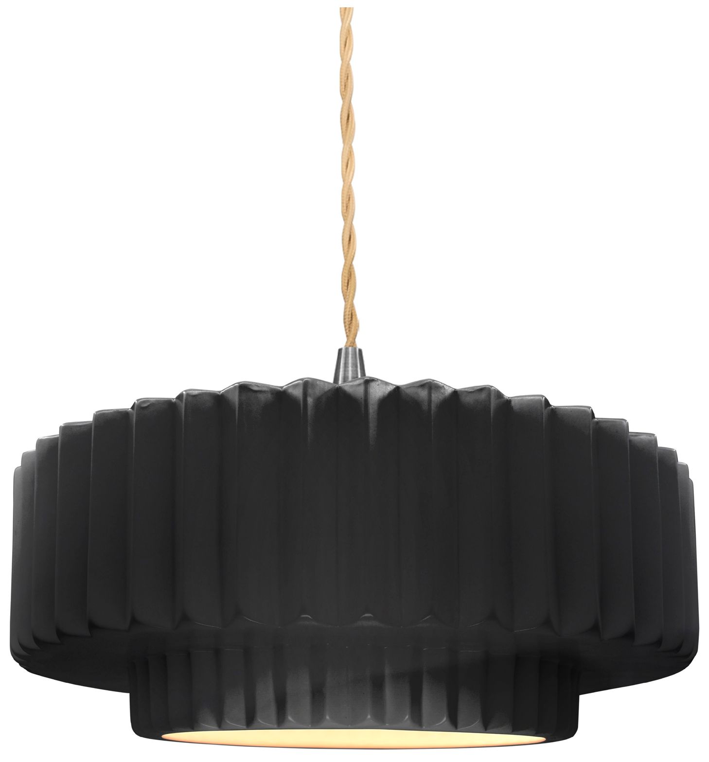 Justice Design Group Radiance Pleated Tier Black Collection
