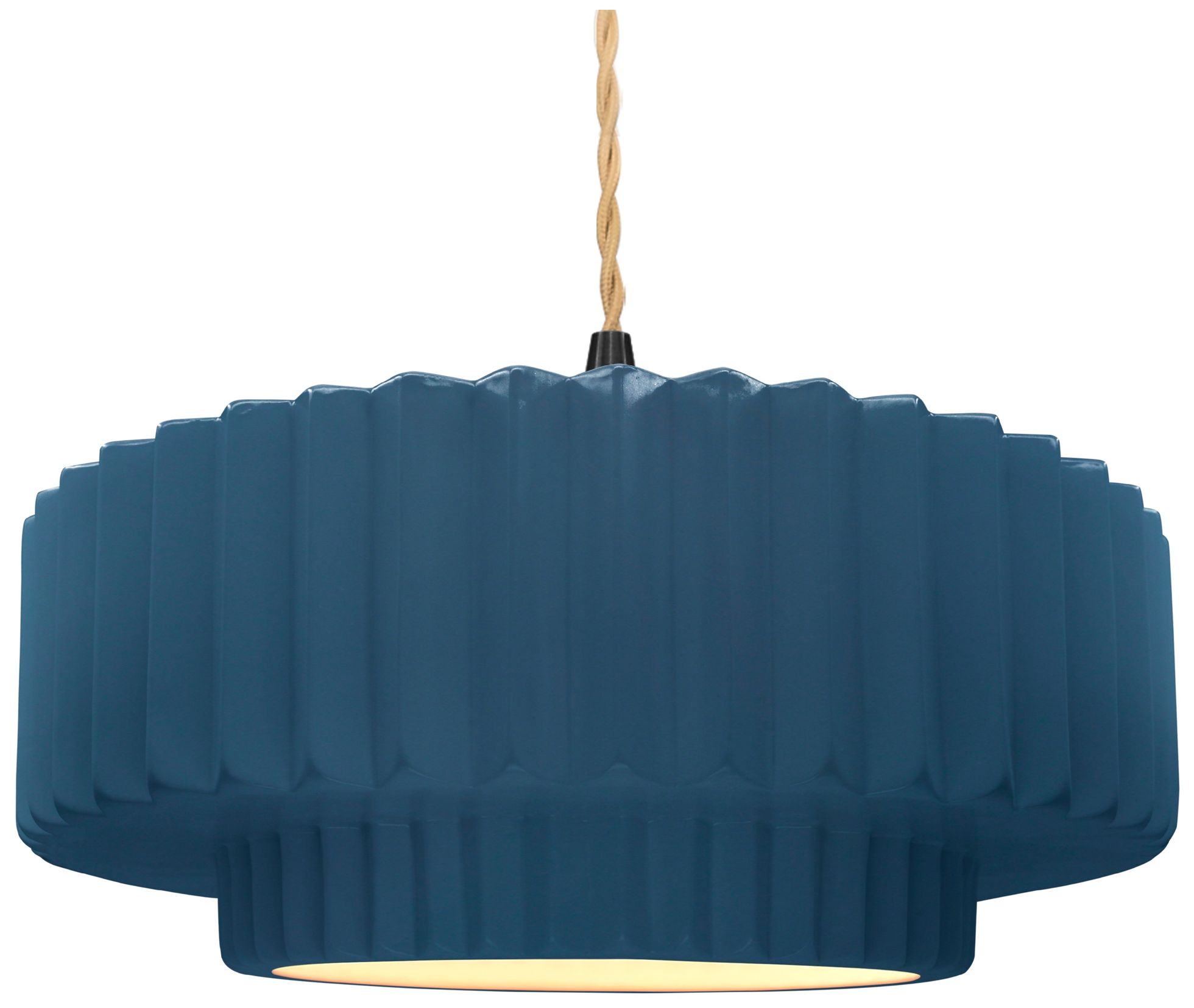 Justice Design Group Radiance Pleated Tier Blue Collection