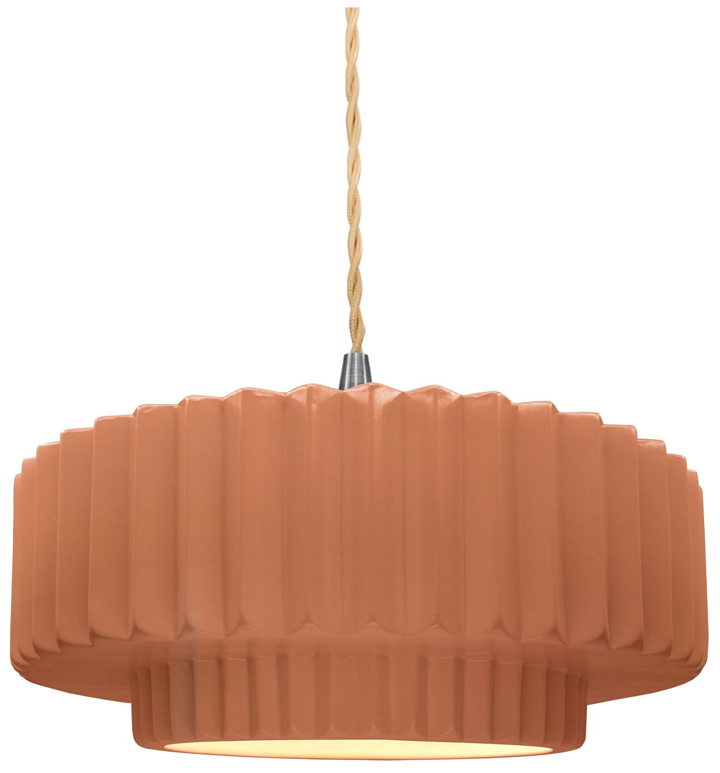 Justice Design Group Radiance Pleated Tier Brushed Nickel Collection