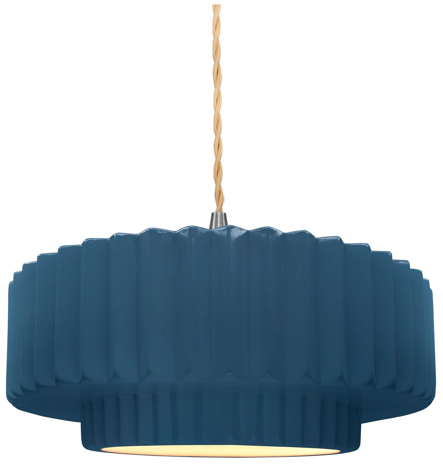 Justice Design Group Radiance Pleated Tier Brushed Nickel Collection