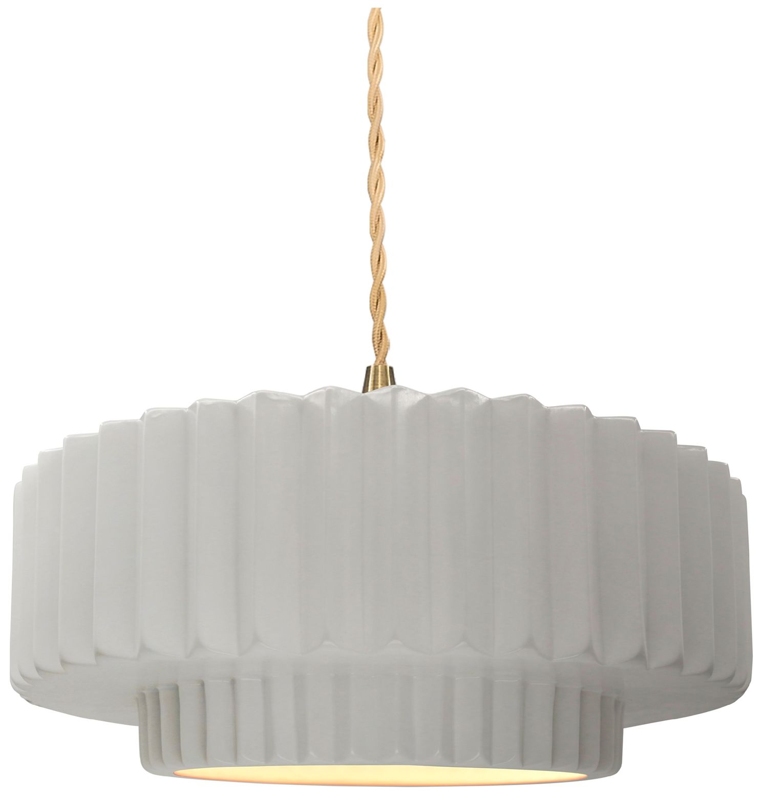 Justice Design Group Radiance Pleated Tier White Collection