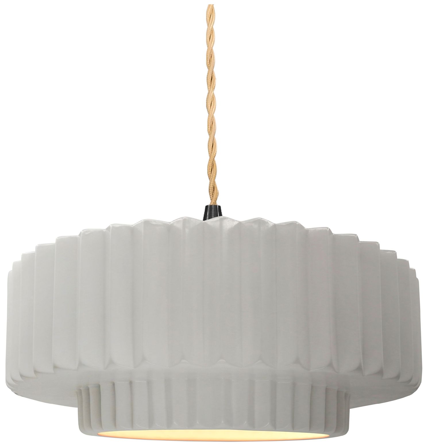 Justice Design Group Radiance Pleated Tier White Collection