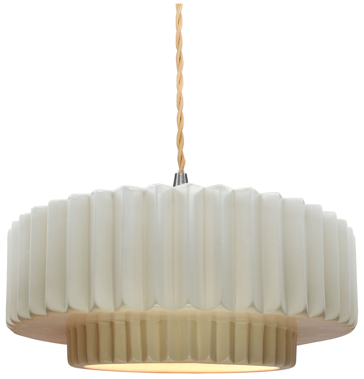 Justice Design Group Radiance Pleated Tier White Collection