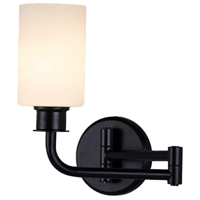 Image 1 Justice Design Hinge 10 3/4" High Matte Black Wall Sconce