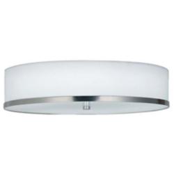 Justice Design Hyde 15" LED Nickel and White Linen Drum Ceiling Light