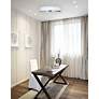 4_Justice Design Hyde 15" LED Nickel and White Linen Drum Ceiling Light more views