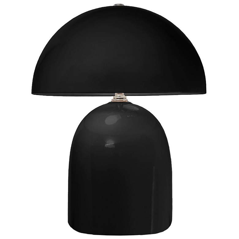 Image 1 Justice Design Kava 12" High Gloss Black Ceramic Mushroom Table Lamp