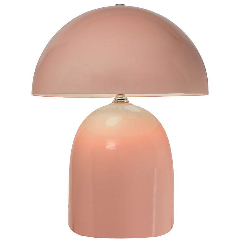 Image 1 Justice Design Kava 12" High Gloss Blush Ceramic Dome Table Lamp