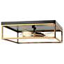 Justice Design Knox 16" Wide Matte Black Brass 3-Light Ceiling Light