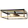 Justice Design Knox 16" Wide Matte Black Brass 3-Light Ceiling Light