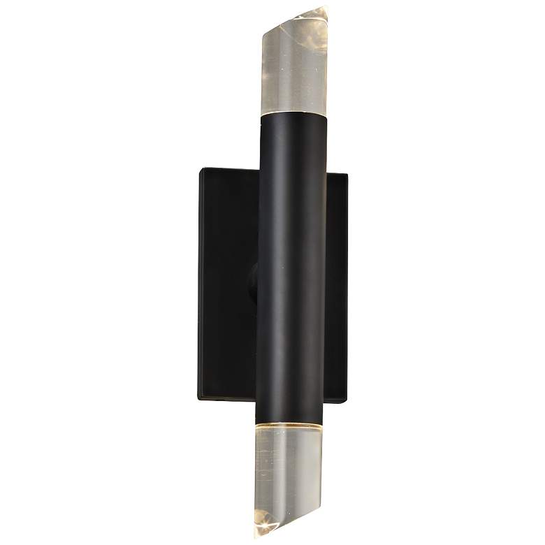 Image 1 Justice Design Kyber 15 3/4"H Matte Black LED Wall Sconce
