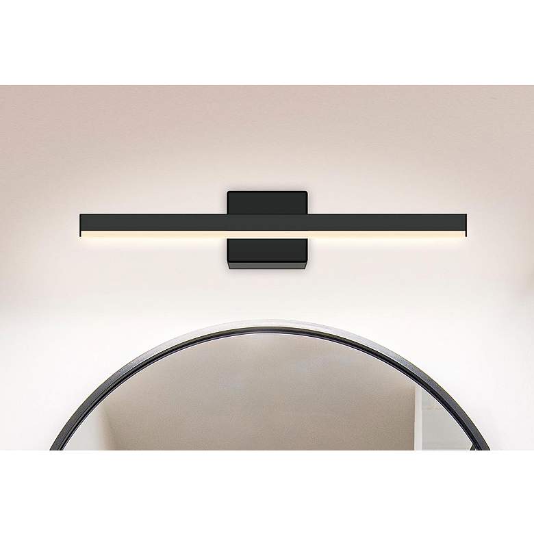 Image 1 Justice Design Lineari 16" Wide Matte Black LED Bath Light