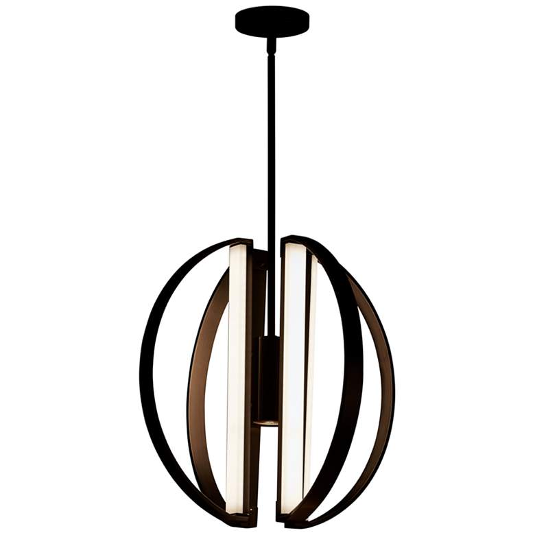 Image 2 Justice Design Liv 18 inch Wide Matte Black LED Chandelier