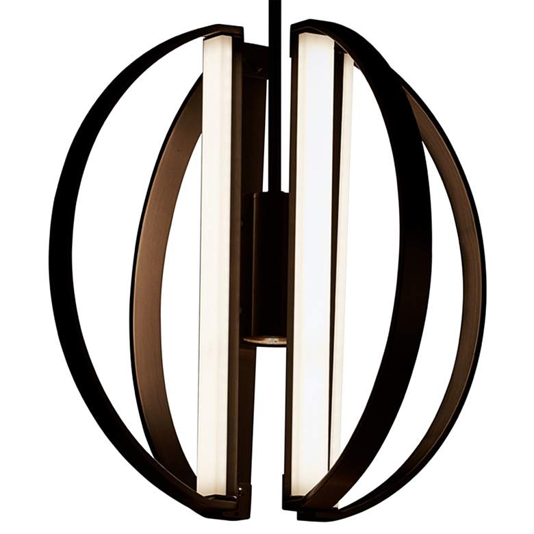 Image 3 Justice Design Liv 18" Wide Matte Black LED Chandelier more views