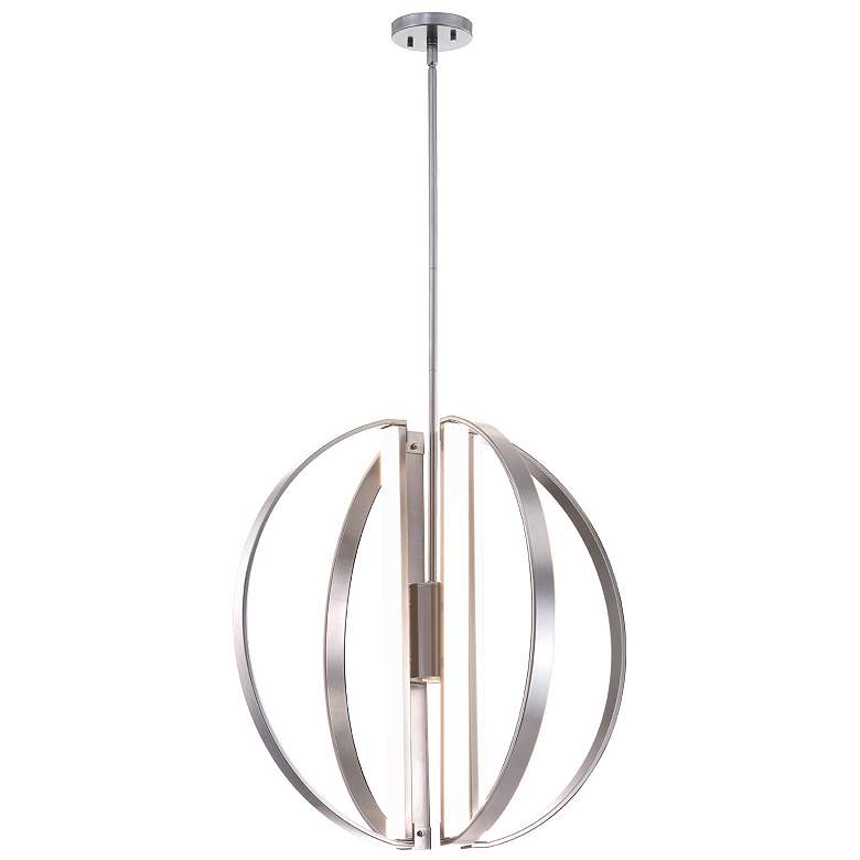 Image 1 Justice Design Liv 24" Wide Brushed Nickel 5-Light LED Chandelier