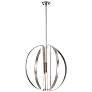 1_Justice Design Liv 24" Wide Brushed Nickel 5-Light LED Chandelier
