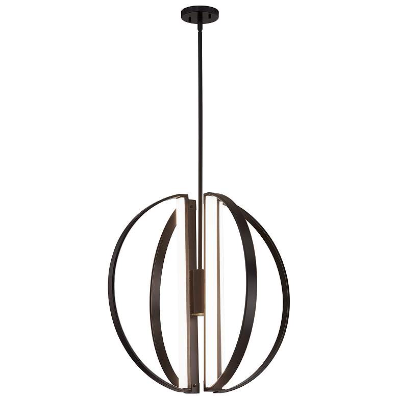 Image 1 Justice Design Liv 24"W Matte Black 5-Light LED Chandelier