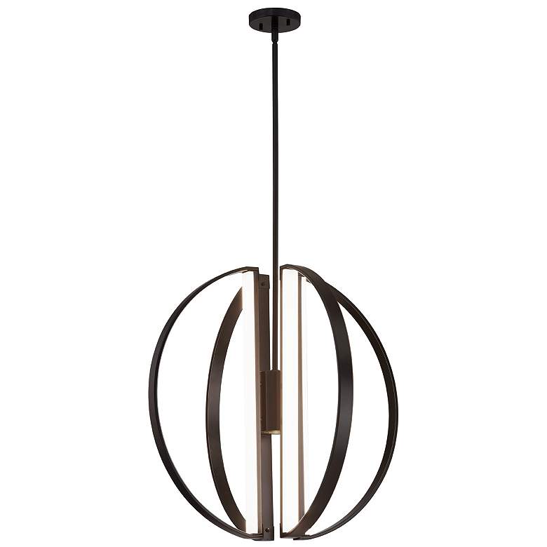 Image 1 Justice Design Liv 24 inchW Matte Black 5-Light LED Chandelier