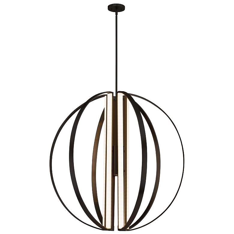 Image 1 Justice Design Liv 36"W Matte Black 7-Light LED Chandelier