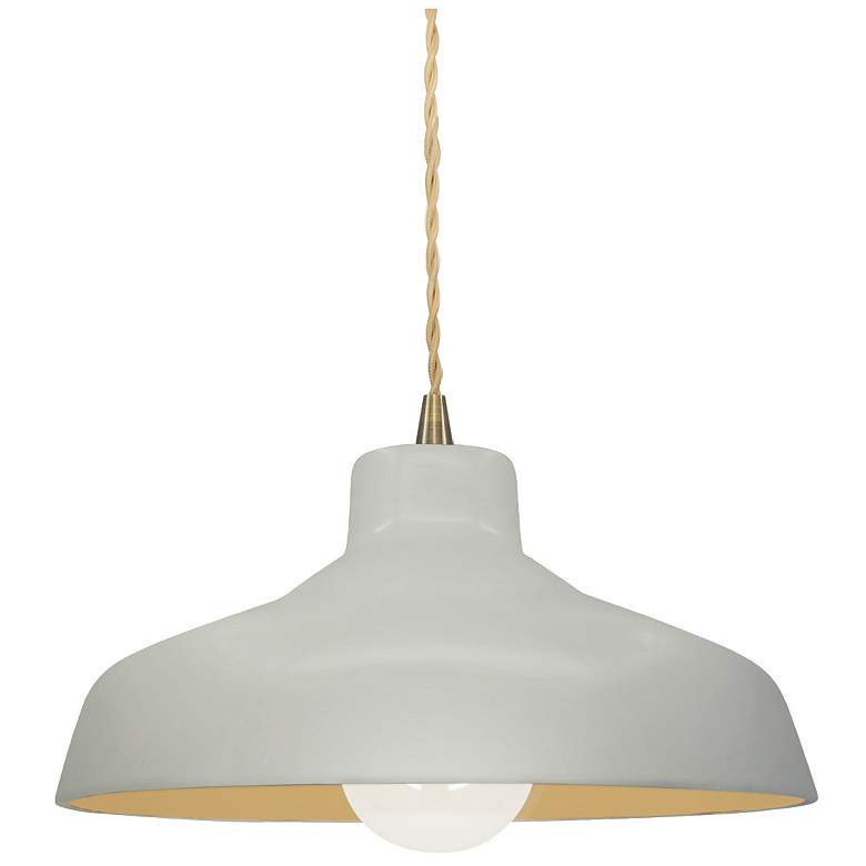 Image 1 Justice Design Loft 11 1/2" Wide Brass and Matte White Pendant