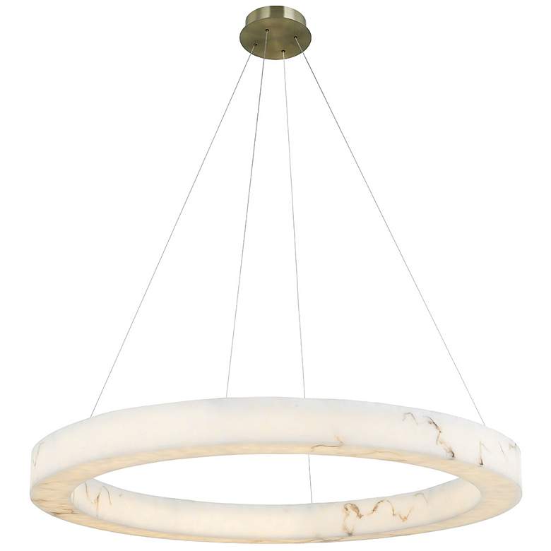 Image 1 Justice Design Medley 42"W Brushed Brass LED Pendant Light