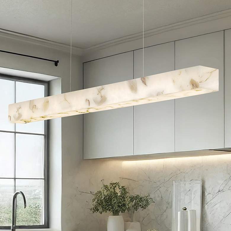 Image 1 Justice Design Medley 48"W Brushed Brass LED Linear Pendant