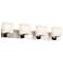 Justice Design Modular 35 1/4" 4-Light Square Opal Nickel Bath Light