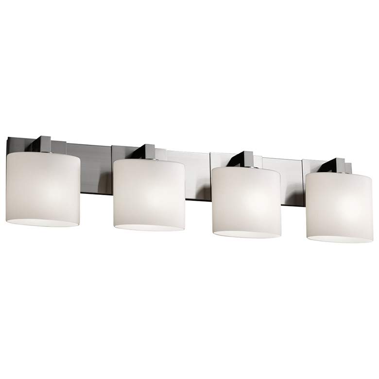 Image 1 Justice Design Modular 35 1/4" Brushed Nickel 4-Light LED Bath Light