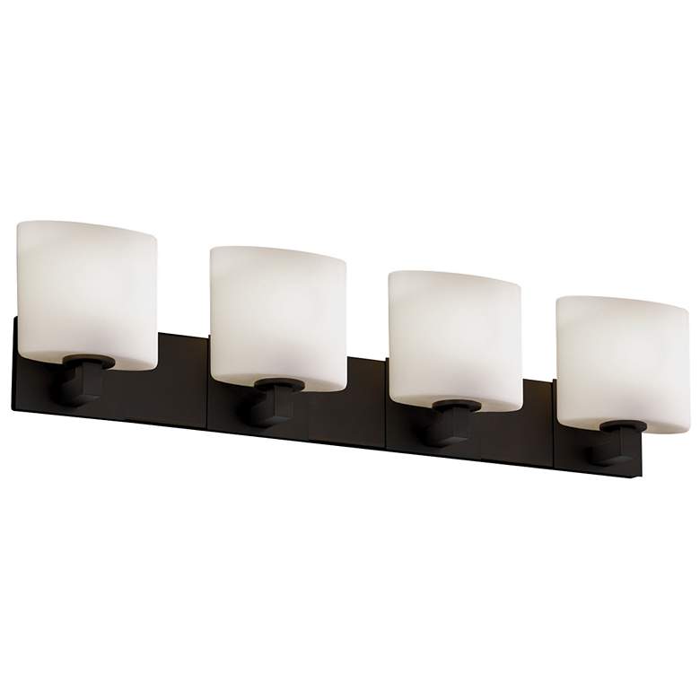 Image 1 Justice Design Modular 35 1/4"W Dark Bronze Opal Bath Light
