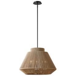 Justice Design Nido 24"W Black Pendant Light with Rope Shade