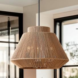 Justice Design Nido 24"W Black Pendant Light with Rope Shade Justice Design Nido 24"W Black Pendant Light with Rope Shade