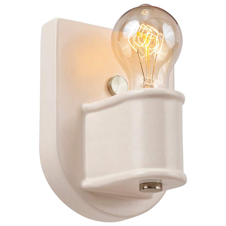 Image 2 Justice Design Nouveau 6 3/4" High Matte White Wall Sconce