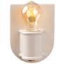 3_Justice Design Nouveau 6 3/4" High Matte White Wall Sconce more views