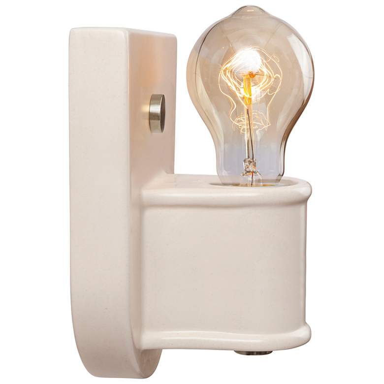 Image 4 Justice Design Nouveau 6 3/4" High Matte White Wall Sconce more views