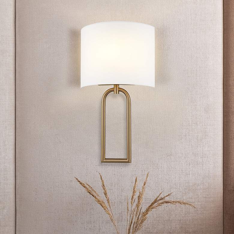 Image 1 Justice Design Oslo 17 3/4"H Brushed Brass ADA Wall Sconce
