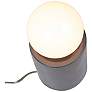 4_Justice Design Portable 11 1/2" Gloss Gray Ceramic Accent Table Lamp more views