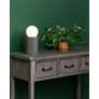 5_Justice Design Portable 11 1/2" Gloss Gray Ceramic Accent Table Lamp more views