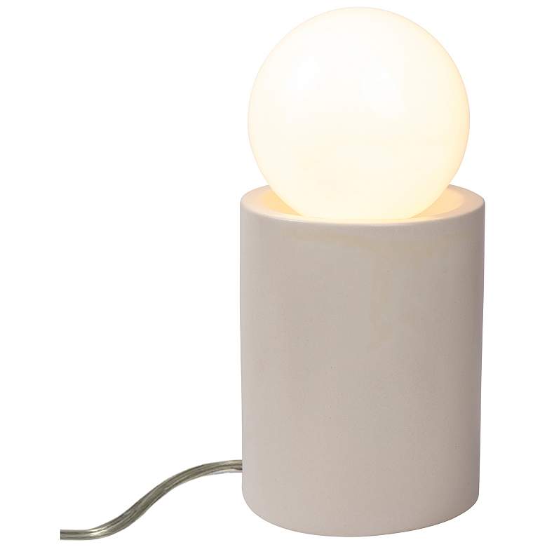 Image 2 Justice Design Portable 11 1/2" Matte White Ceramic Accent Table Lamp
