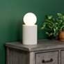 1_Justice Design Portable 11 1/2" Matte White Ceramic Accent Table Lamp