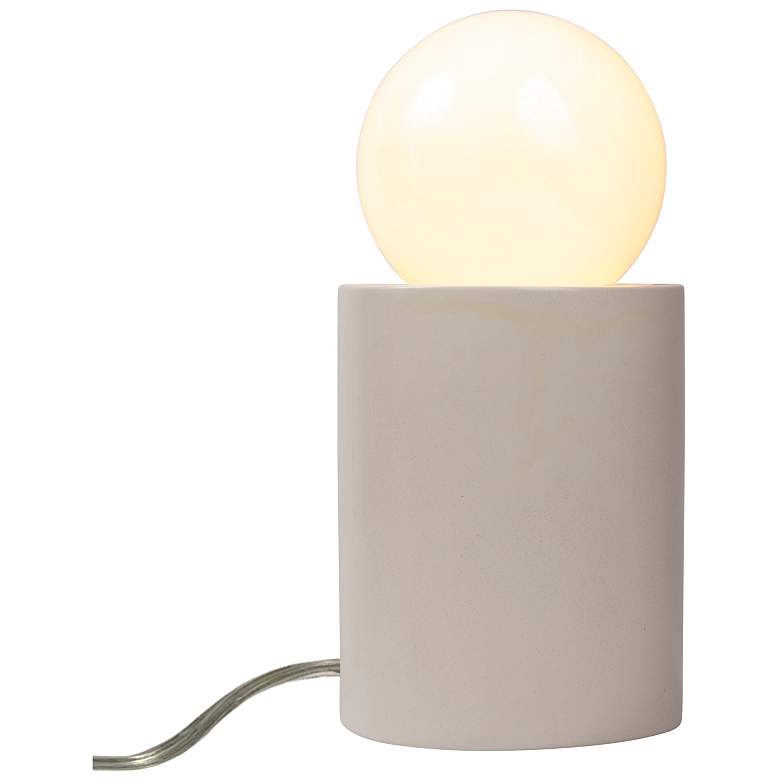 Image 3 Justice Design Portable 11 1/2" Matte White Ceramic Accent Table Lamp more views