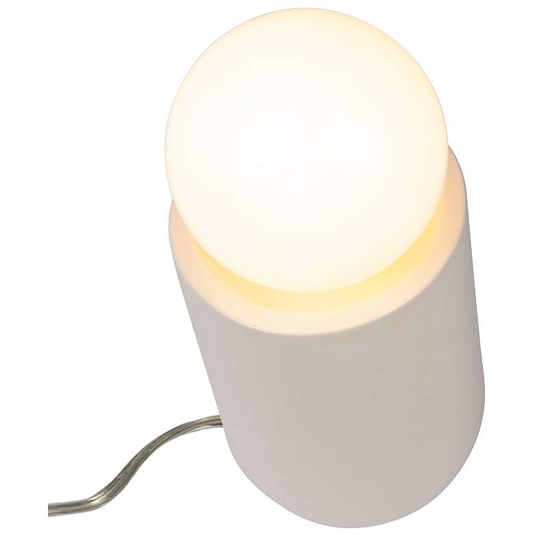 Image 4 Justice Design Portable 11 1/2" Matte White Ceramic Accent Table Lamp more views