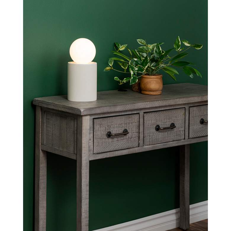 Image 5 Justice Design Portable 11 1/2" Matte White Ceramic Accent Table Lamp more views