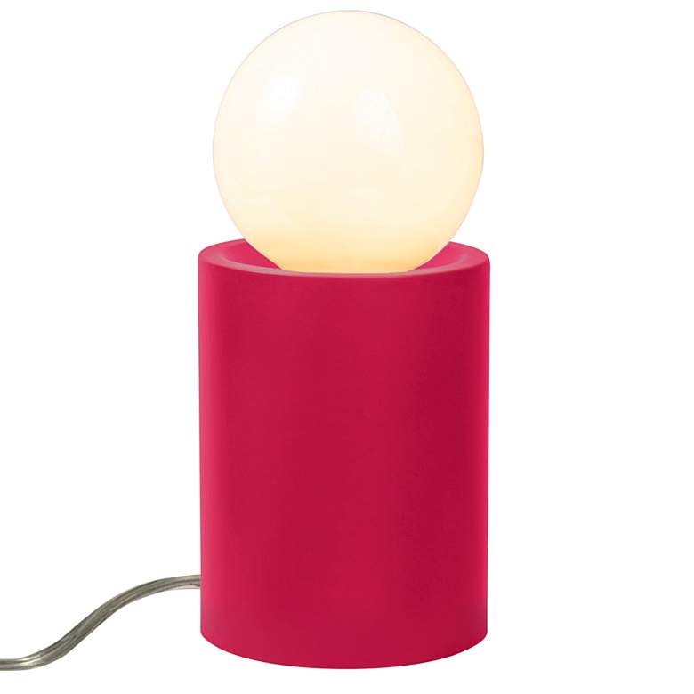 Image 1 Justice Design Portable 11 1/2" Modern Cerise Red Accent Table Lamp
