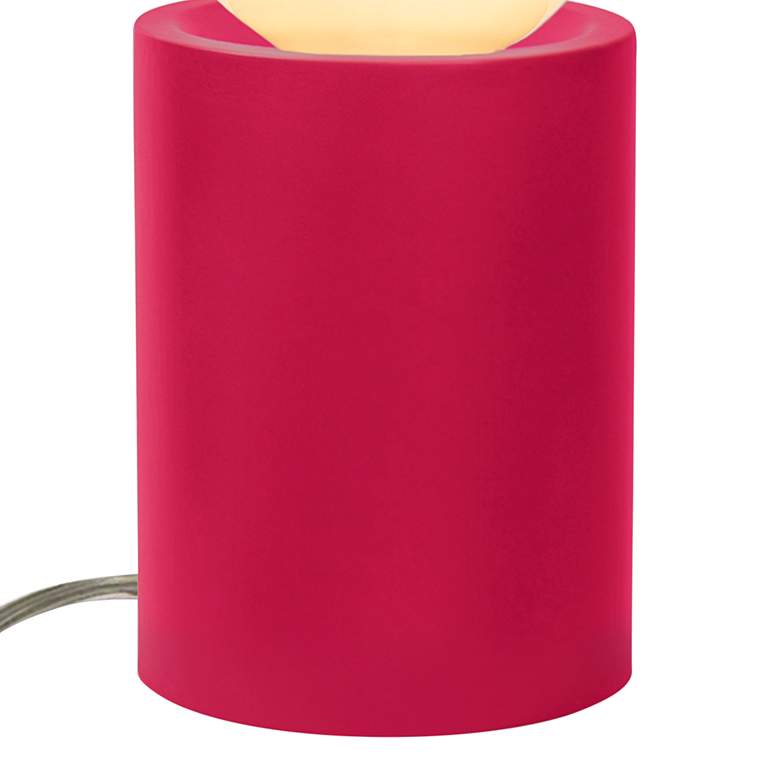 Image 3 Justice Design Portable 11 1/2" Modern Cerise Red Accent Table Lamp more views