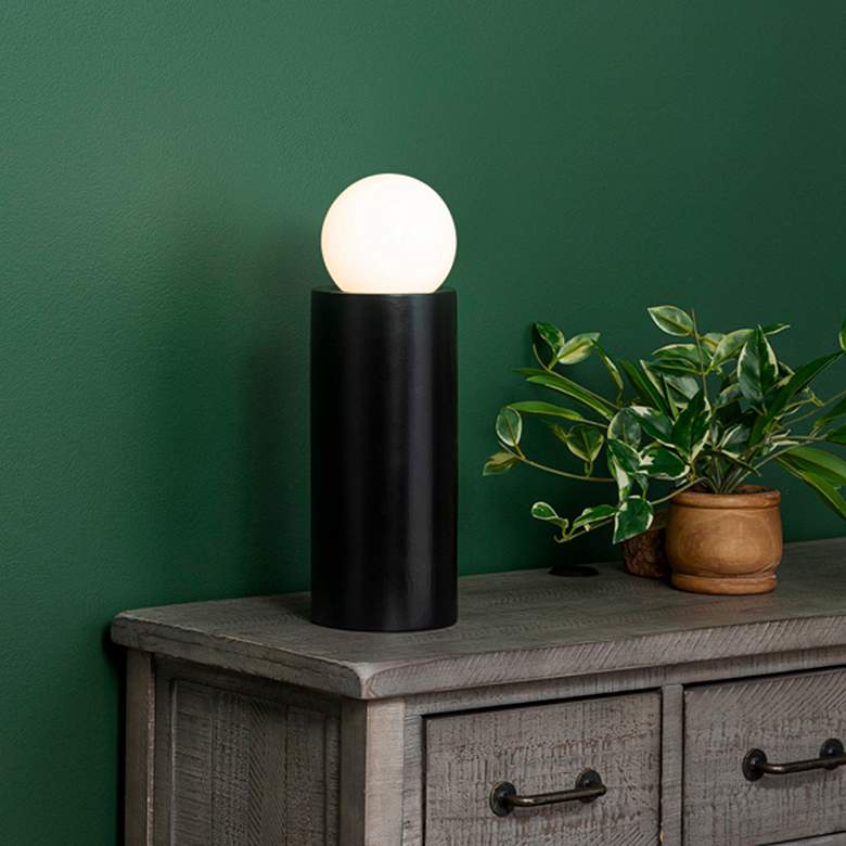 Image 1 Justice Design Portable 16 1/2" Carbon Matte Black Accent Table Lamp