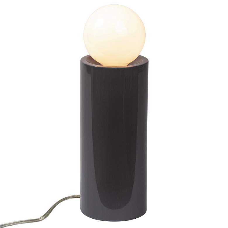 Image 1 Justice Design Portable 16 1/2" Gloss Gray Ceramic Accent Table Lamp